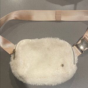 Faux Fur Cream Belt Bag